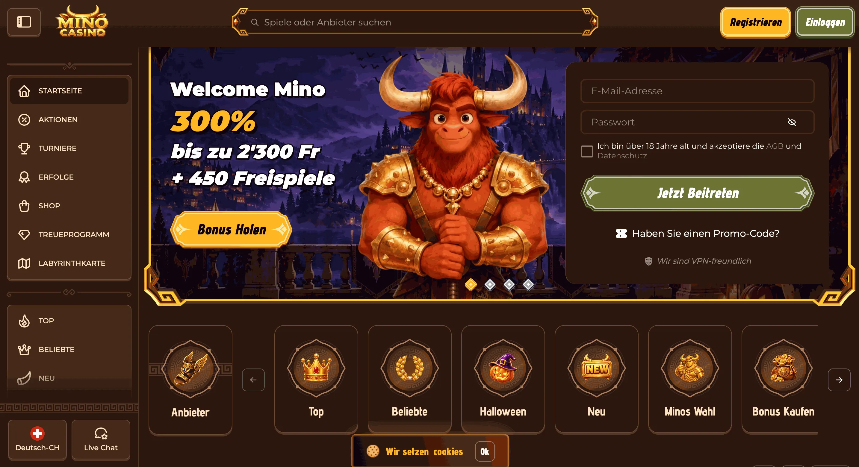 Mino Online Casino im Ausland